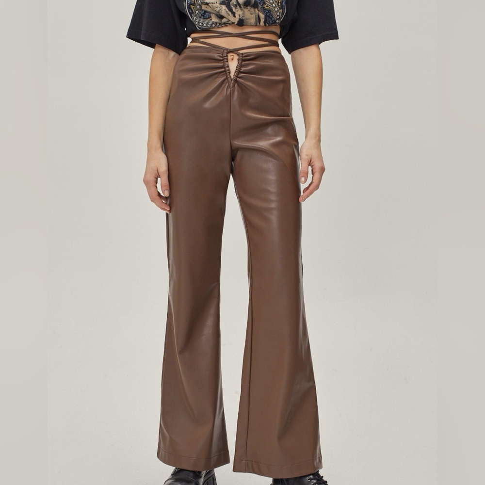 Brown Leather Women's Pants